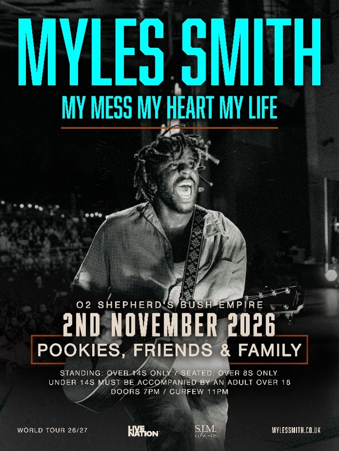 Myles Smith Announces Intimate Show at O2 Shepherd’s Bush Empire on 2 November 2026 – Pookies, Friends & Family